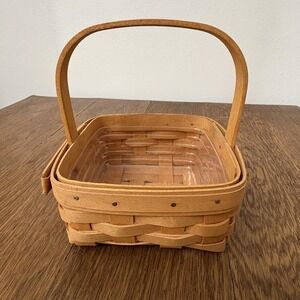 Longaberger Basket Small 5inX5in With Handle And Plastic Liner